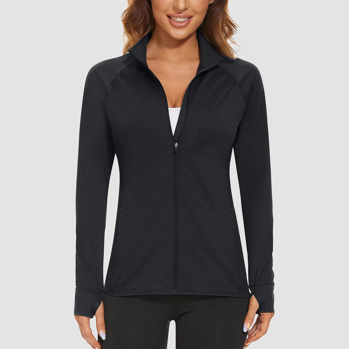 Women's Lightweight Zip-Up Jacket with With Collar