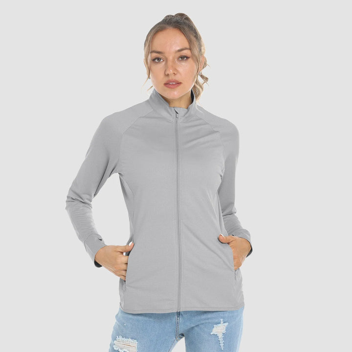 Women's Lightweight Zip-Up Jacket with With Collar