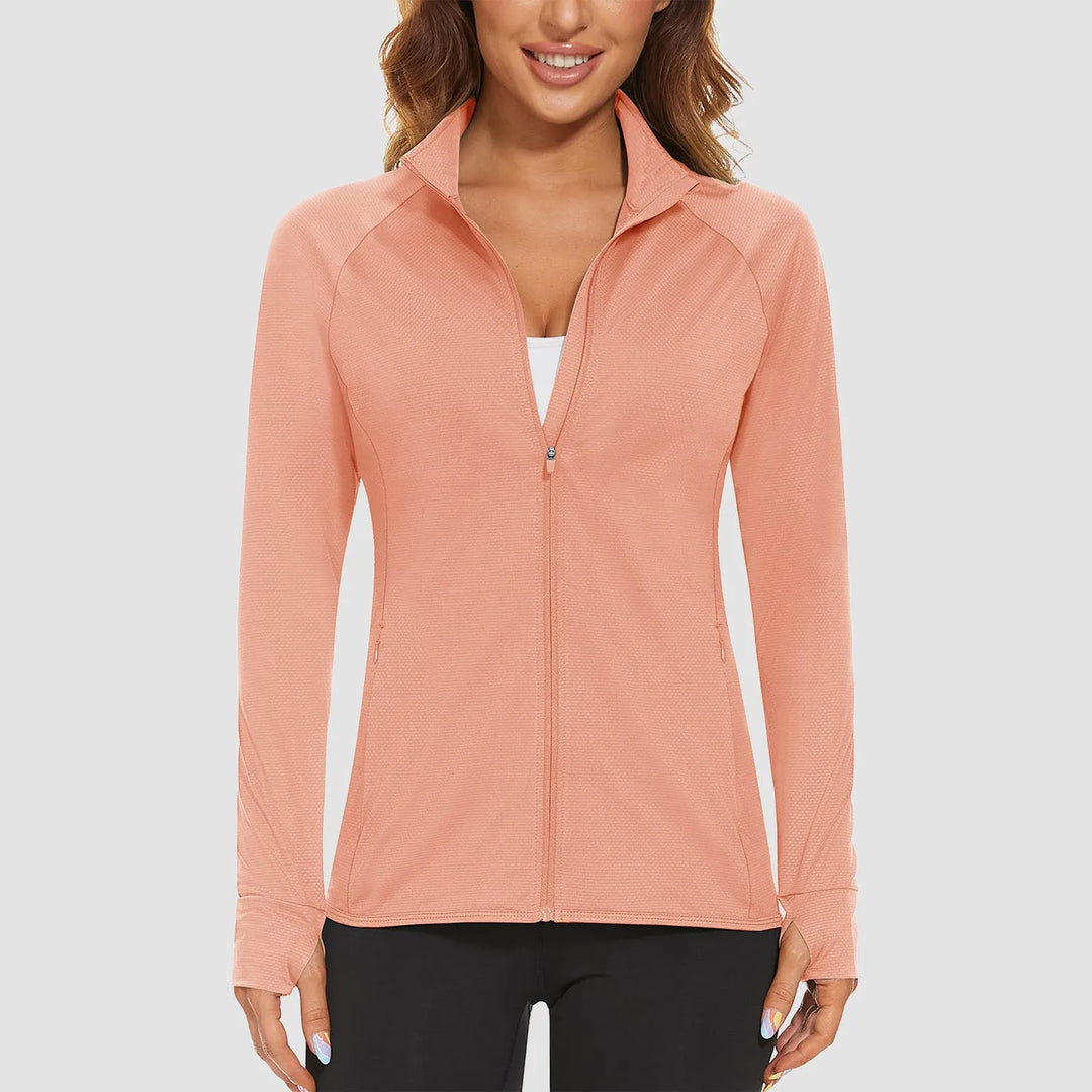 Women's Lightweight Zip-Up Jacket with With Collar