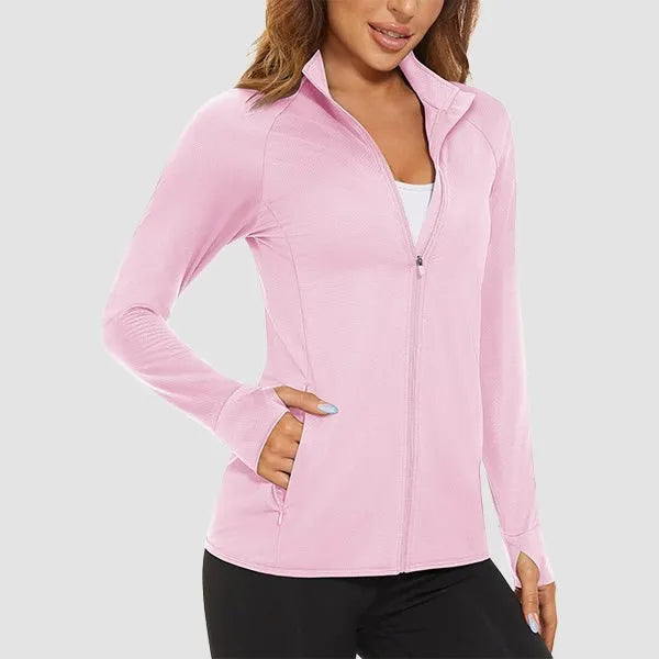 Women's Lightweight Zip-Up Jacket with With Collar