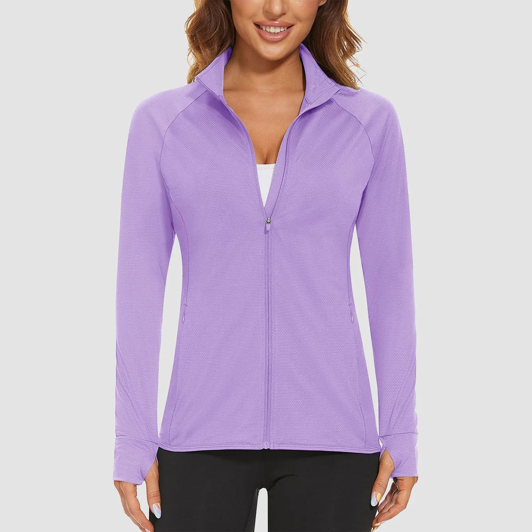 Women's Lightweight Zip-Up Jacket with With Collar