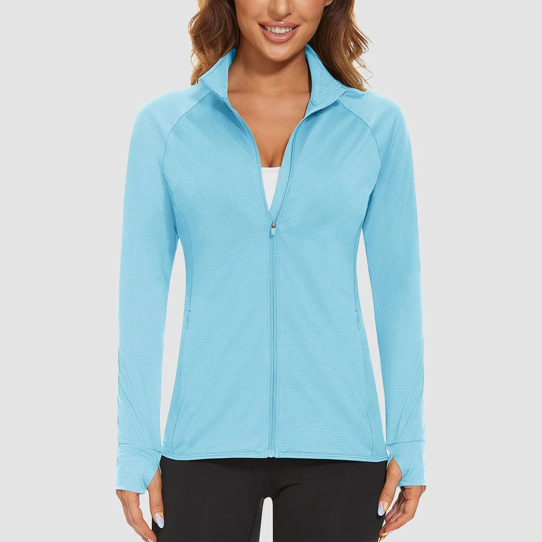 Women's Lightweight Zip-Up Jacket with With Collar