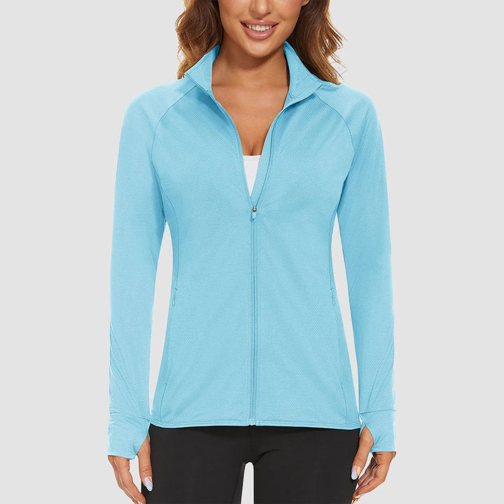 Women's Lightweight Zip-Up Jacket with With Collar