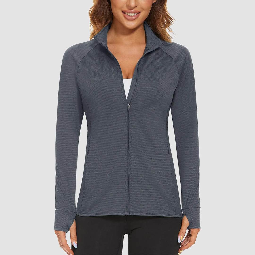 Women's Lightweight Zip-Up Jacket with With Collar