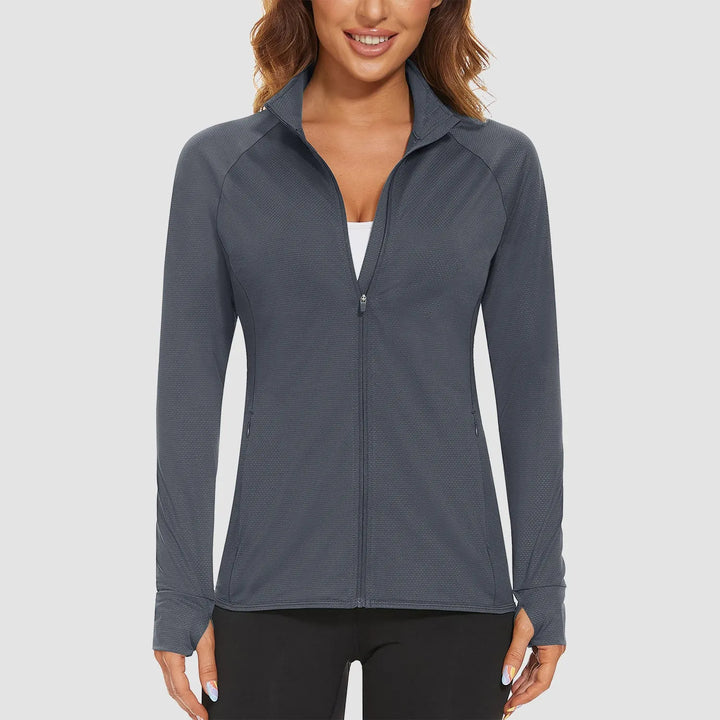 Women's Lightweight Zip-Up Jacket with With Collar