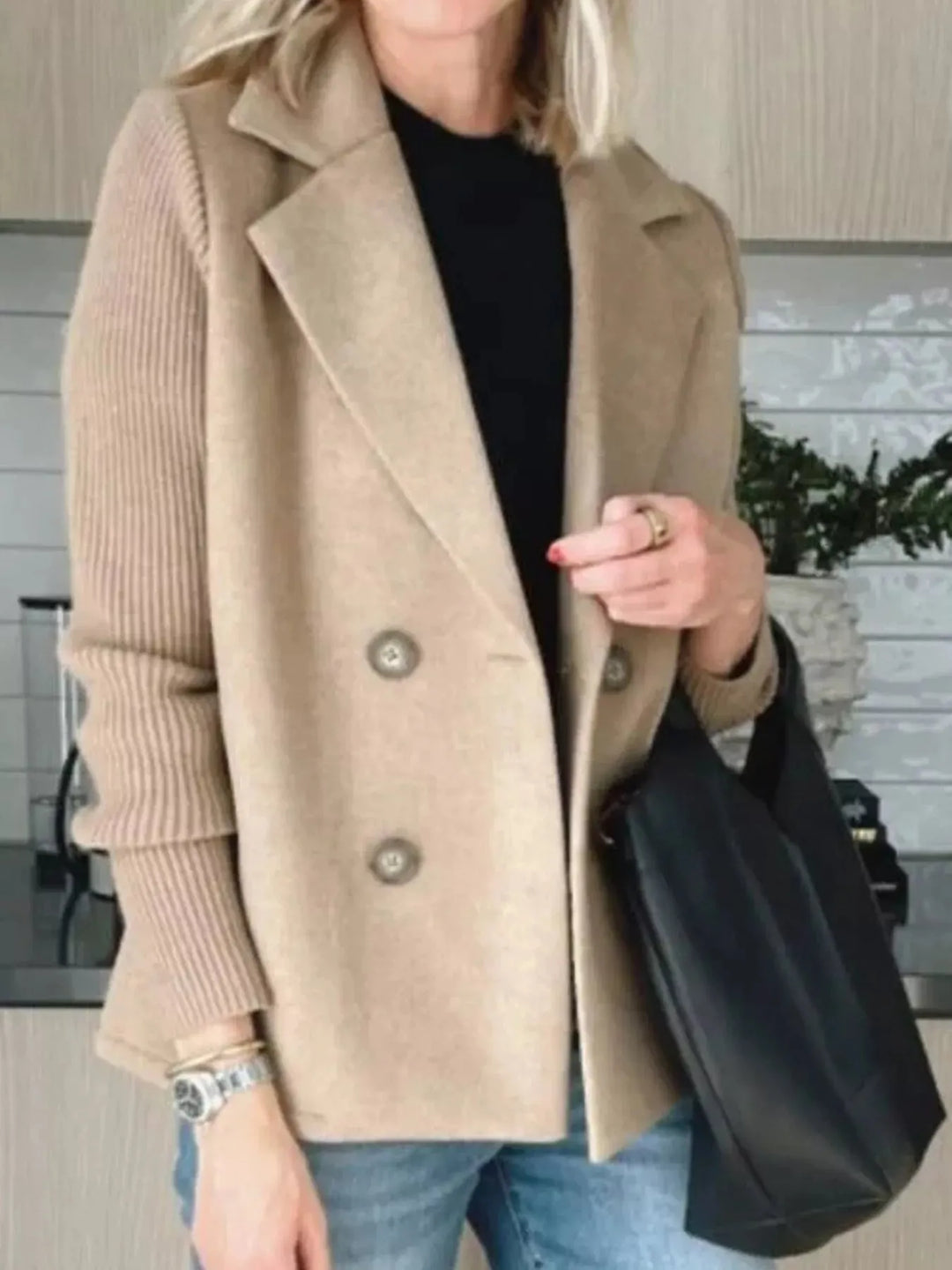 Women’s Lined Buttoned Blazer with Stretch Comfort