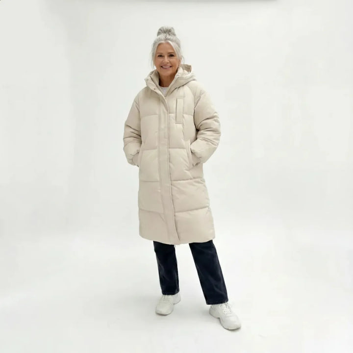 Women’s Long Padded Puffer Jacket with Hood