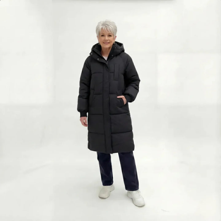 Women’s Long Padded Puffer Jacket with Hood