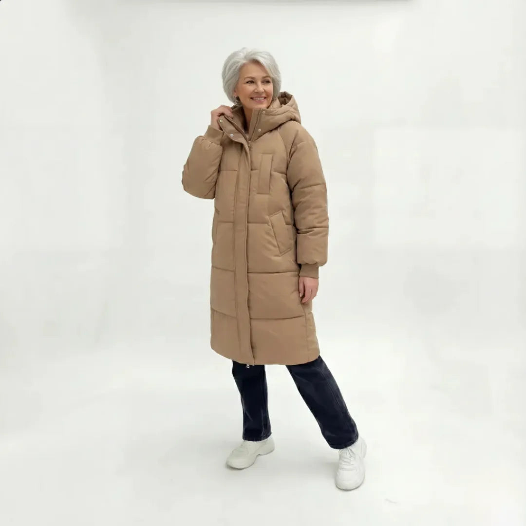 Women’s Long Padded Puffer Jacket with Hood