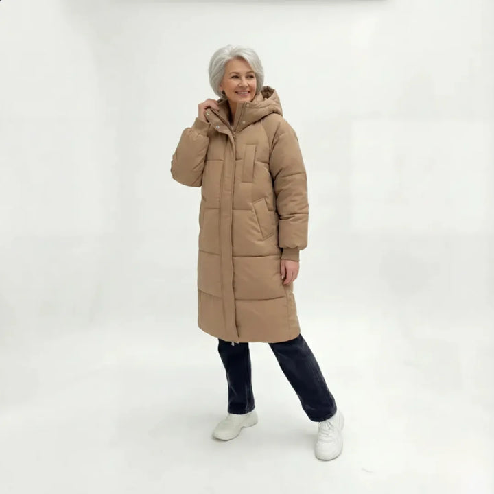 Women’s Long Padded Puffer Jacket with Hood