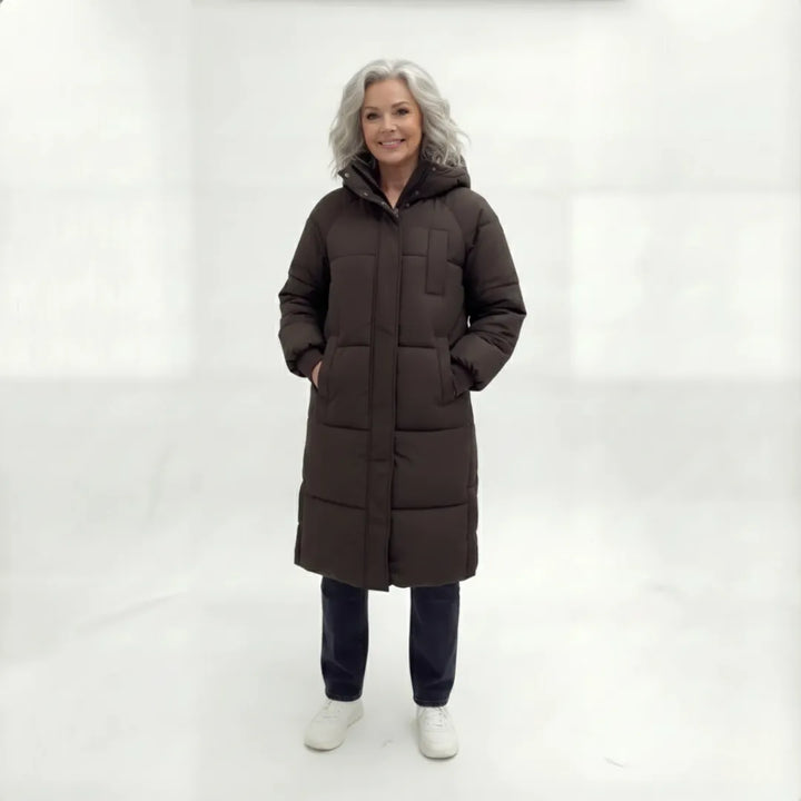 Women’s Long Padded Puffer Jacket with Hood