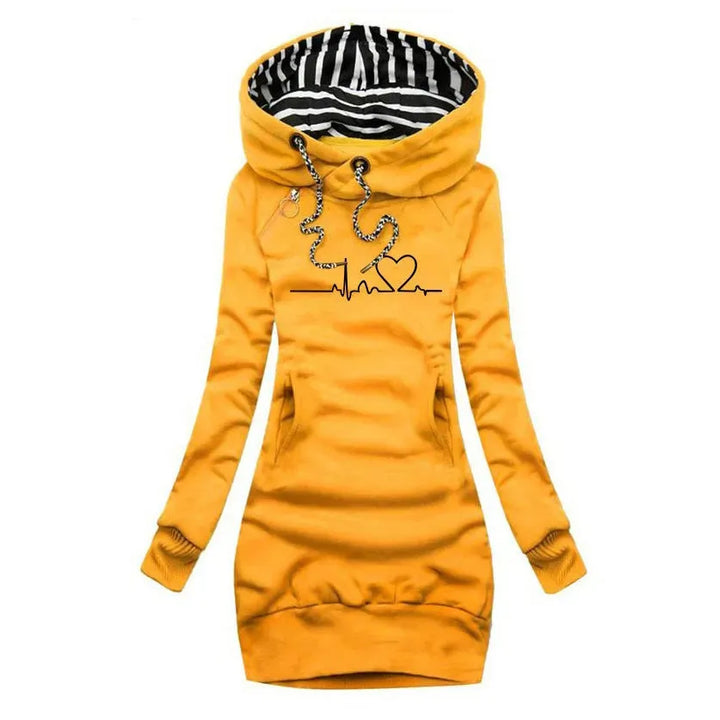 Women's Long Slim Fit Hoodie with Ribbed Cuffs