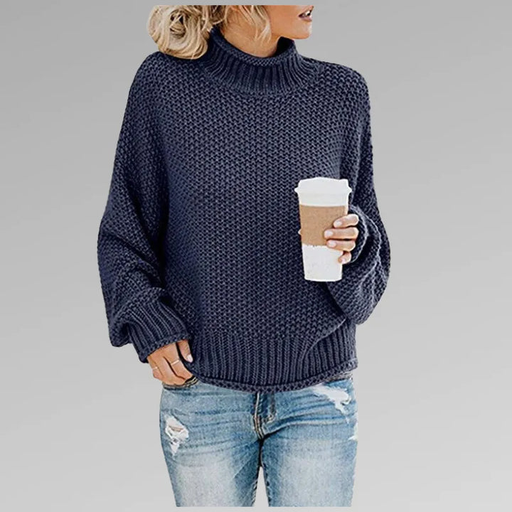 Women's Oversized Chunky Sweater with Turtleneck