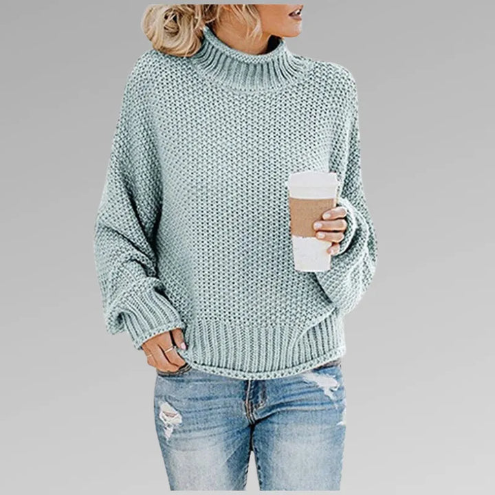 Women's Oversized Chunky Sweater with Turtleneck