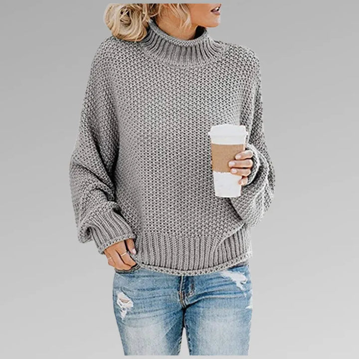 Women's Oversized Chunky Sweater with Turtleneck