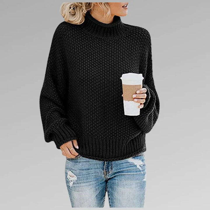 Women's Oversized Chunky Sweater with Turtleneck