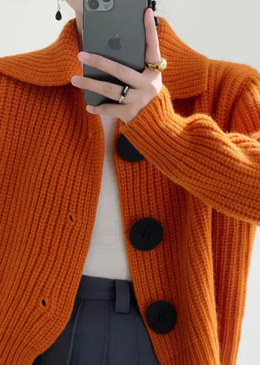 Women's Oversized Cropped Cardigans with Button Down