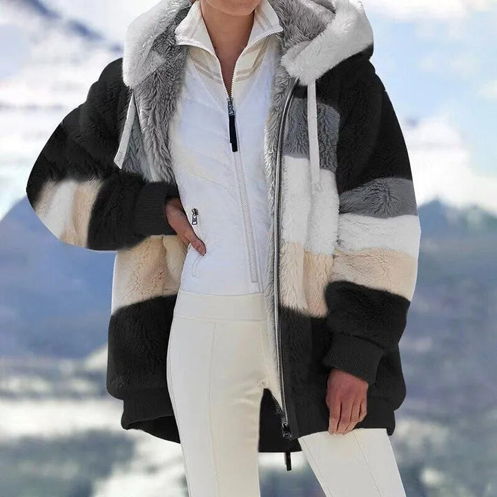 Women's Oversized Hooded Jacket with Side Pockets
