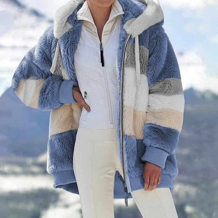 Women's Oversized Hooded Jacket with Side Pockets