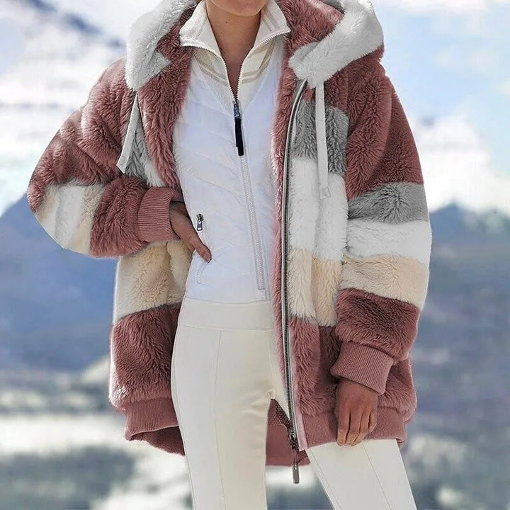 Women's Oversized Hooded Jacket with Side Pockets