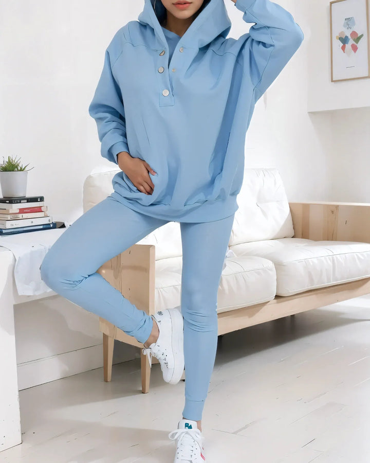 Women's Oversized Hoodie with Vest and Pants Set