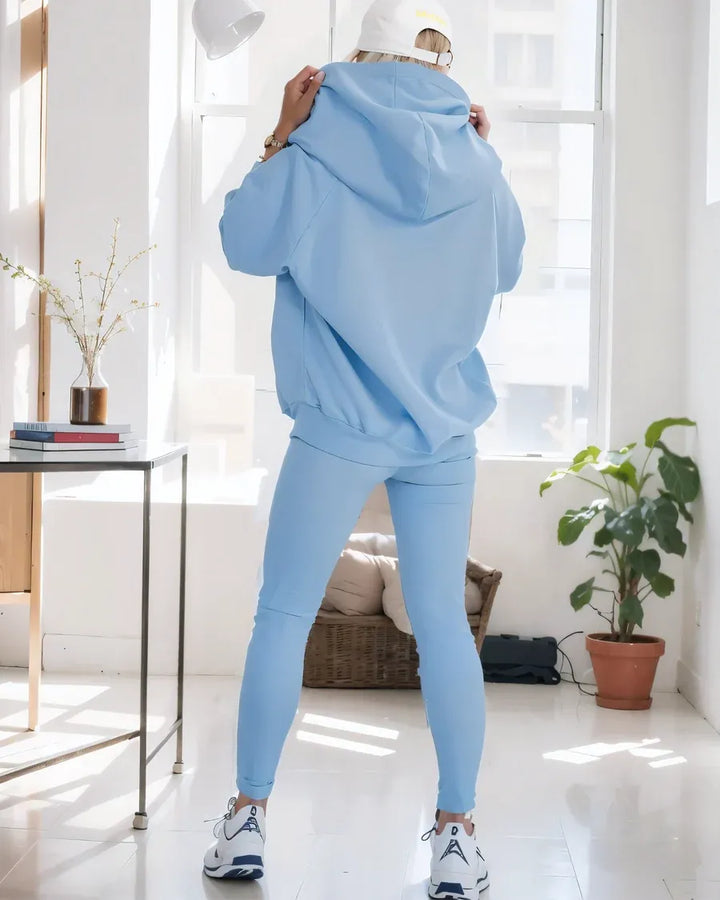 Women's Oversized Hoodie with Vest and Pants Set