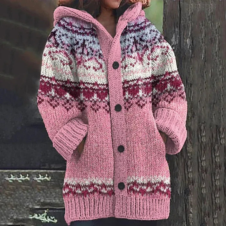Women's Oversized Knit Jacket with Button Front