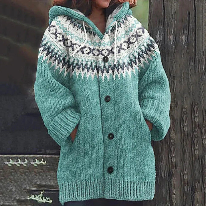 Women's Oversized Knit Jacket with Button Front