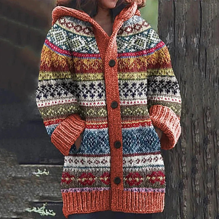 Women's Oversized Knit Jacket with Button Front