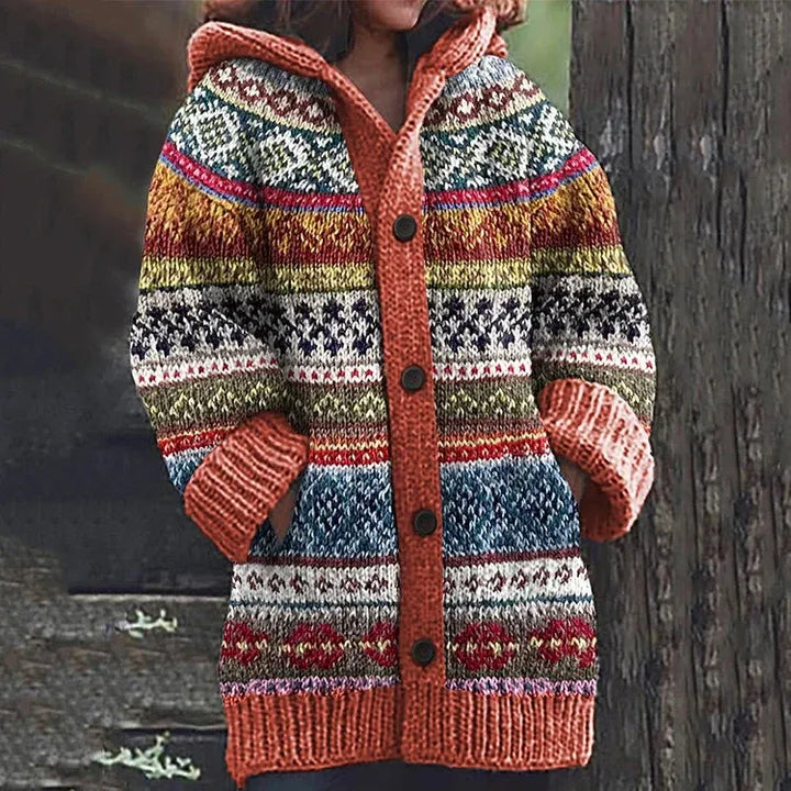 Women's Oversized Knit Jacket with Button Front