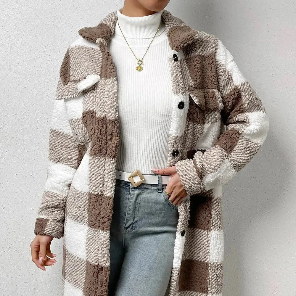 Women’s Oversized Winter Jacket with Button Closure