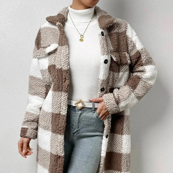 Women’s Oversized Winter Jacket with Button Closure