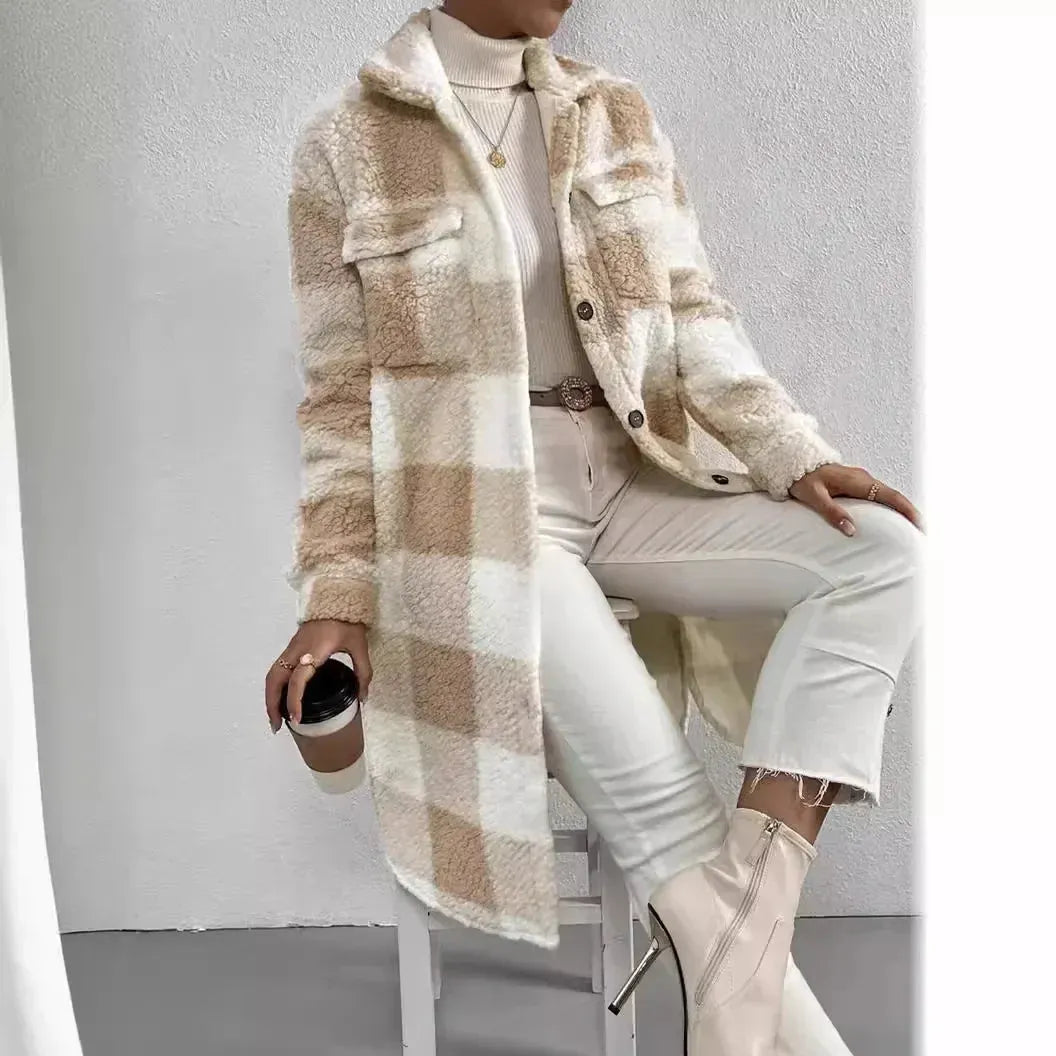 Women’s Oversized Winter Jacket with Button Closure