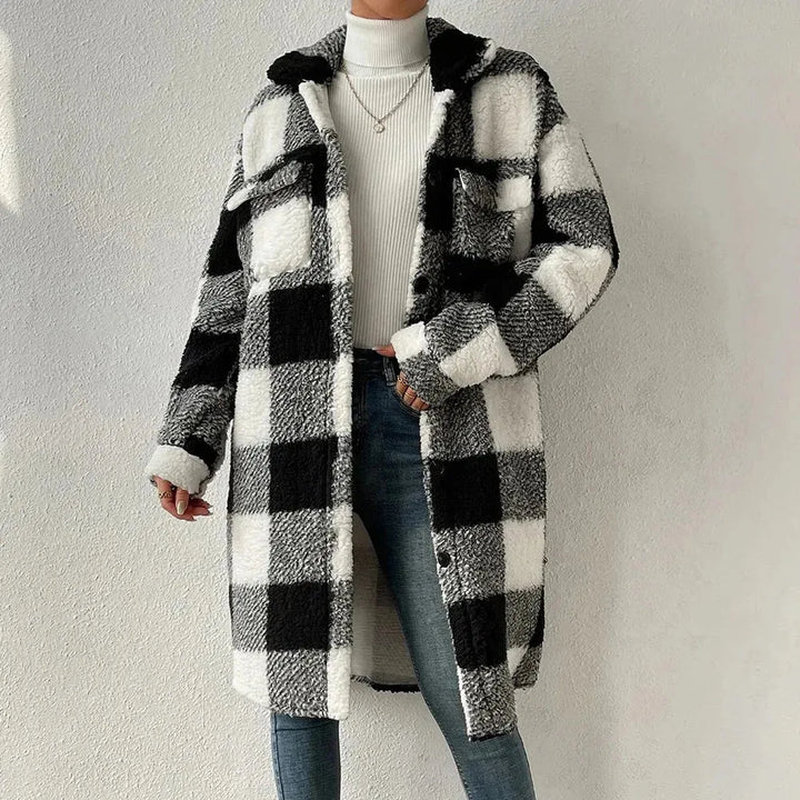 Women’s Oversized Winter Jacket with Button Closure