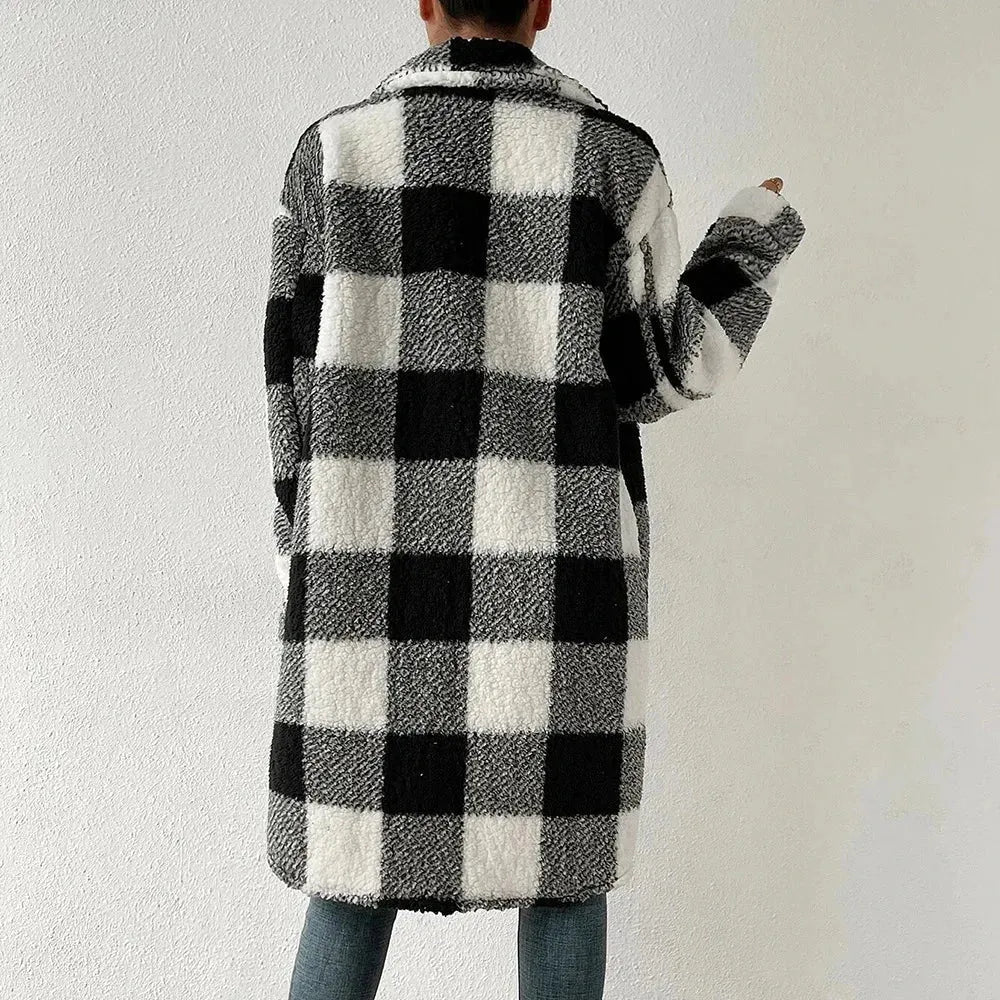 Women’s Oversized Winter Jacket with Button Closure