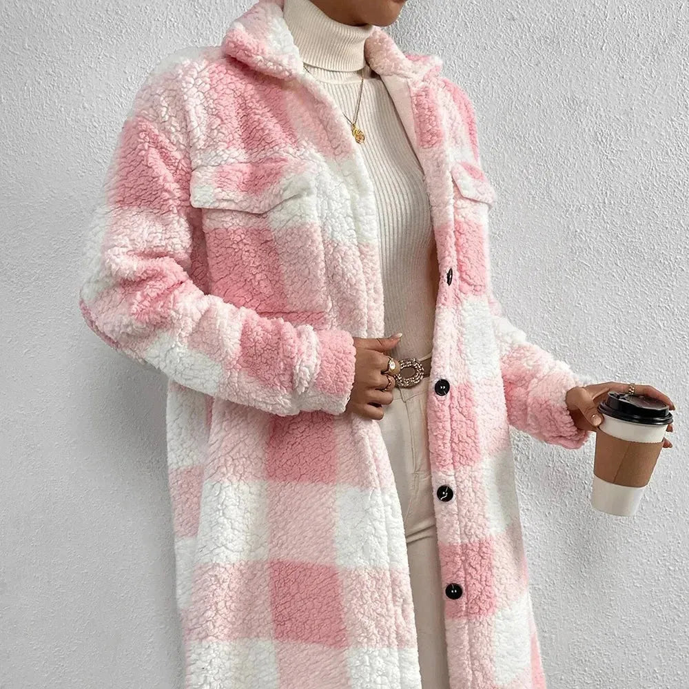 Women’s Oversized Winter Jacket with Button Closure
