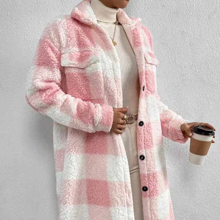 Women’s Oversized Winter Jacket with Button Closure