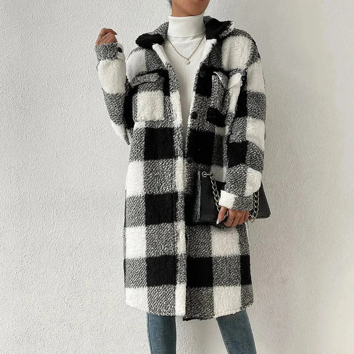 Women’s Oversized Winter Jacket with Button Closure