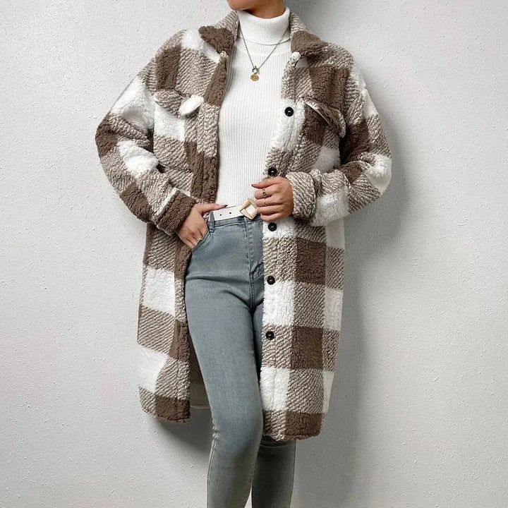 Women’s Oversized Winter Jacket with Button Closure