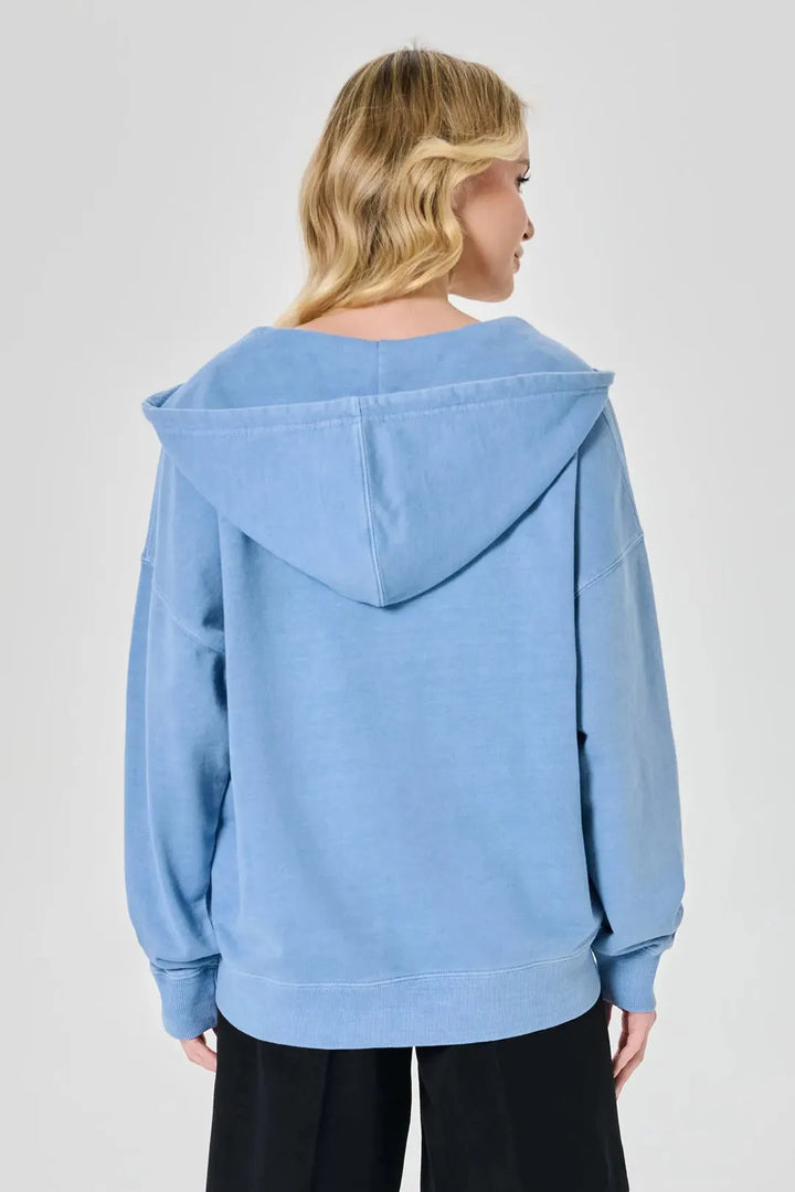 Women's Oversized Zip-Up Hoodie with Embroidered