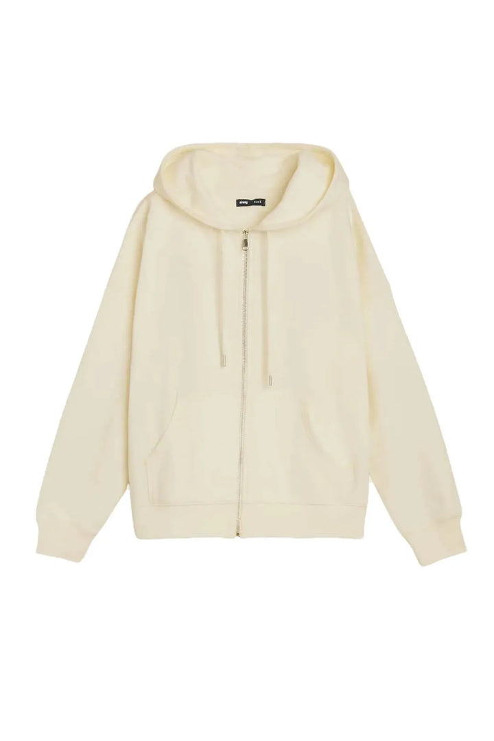 Women's Oversized Zip-Up Hoodie with Embroidered