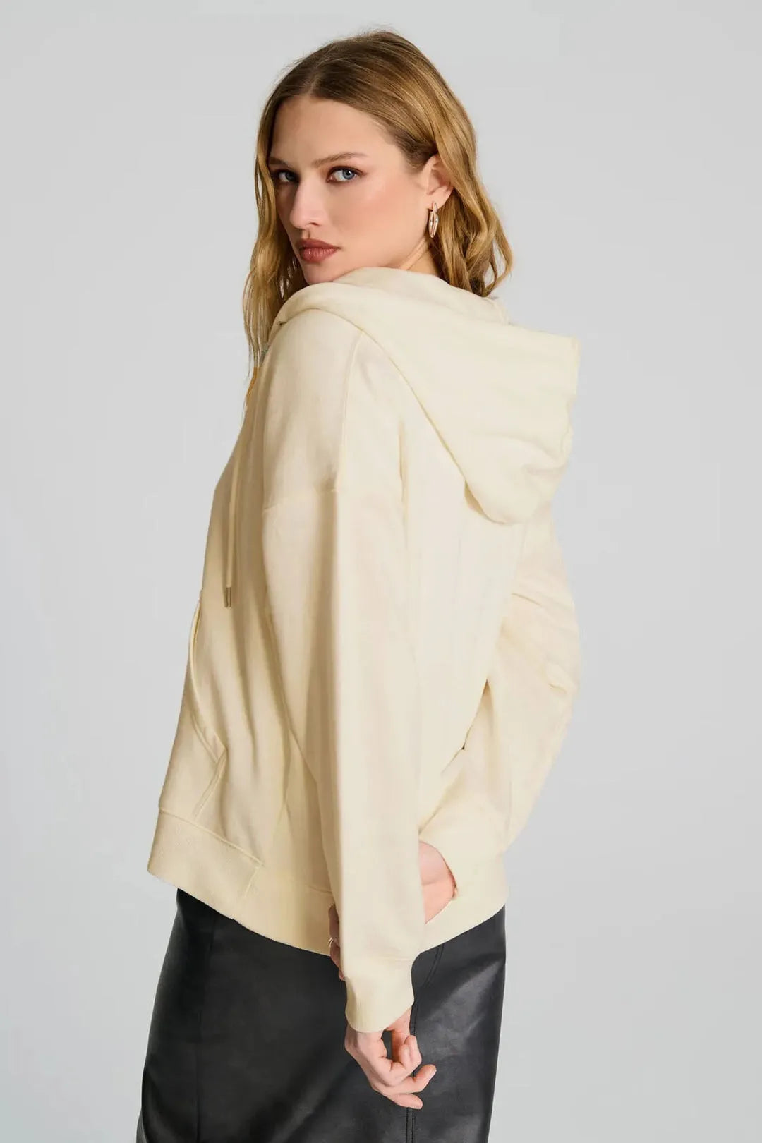 Women's Oversized Zip-Up Hoodie with Embroidered