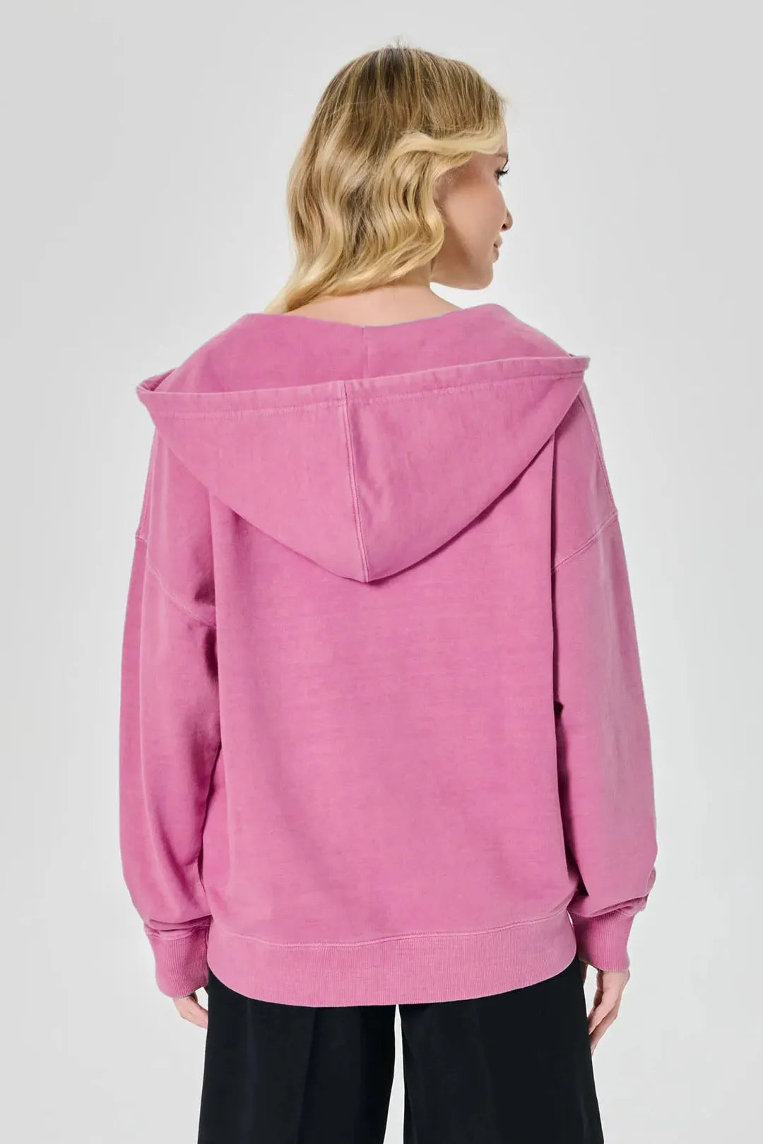 Women's Oversized Zip-Up Hoodie with Embroidered