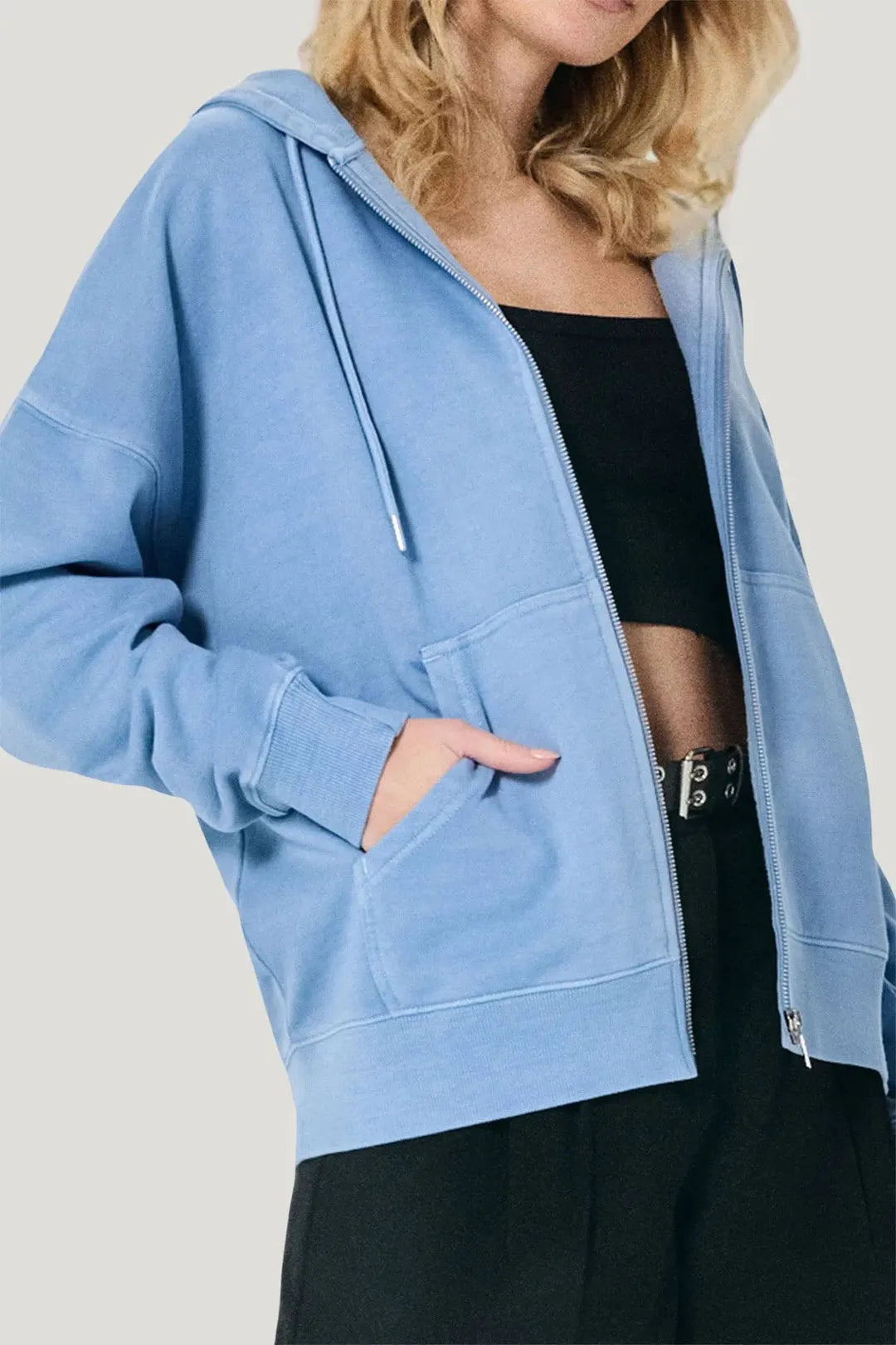 Women's Oversized Zip-Up Hoodie with Embroidered