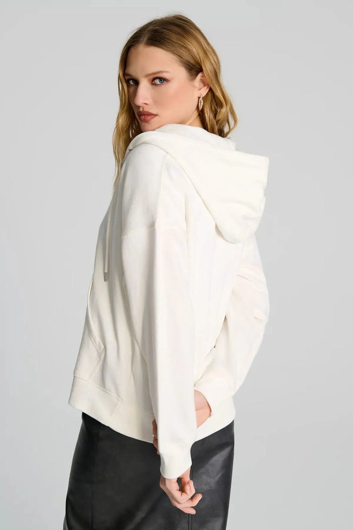 Women's Oversized Zip-Up Hoodie with Embroidered