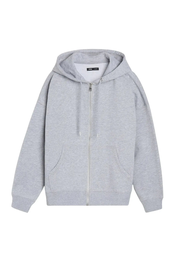Women's Oversized Zip-Up Hoodie with Embroidered