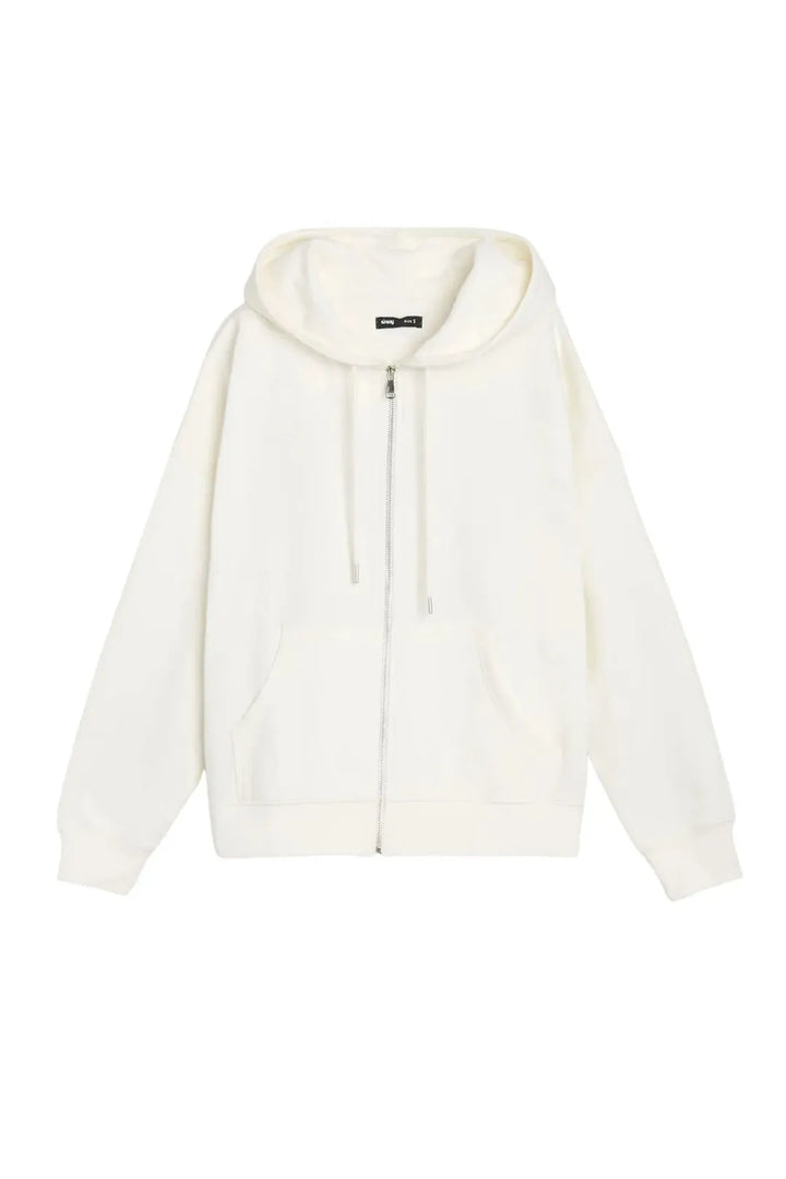 Women's Oversized Zip-Up Hoodie with Embroidered