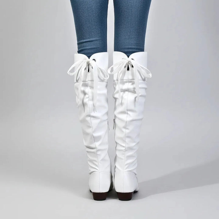 Women's Over the Knee Slouch Boots with Low Heel