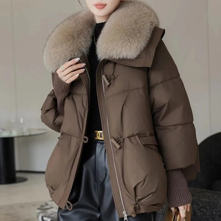 Women’s Padded Insulated Jacket with Plush Collar