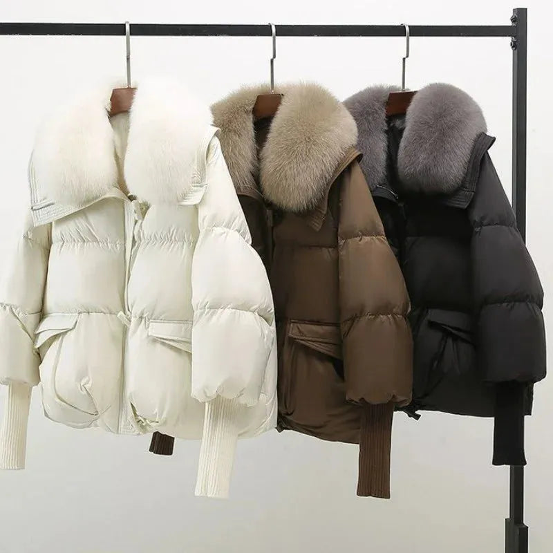 Women’s Padded Insulated Jacket with Plush Collar